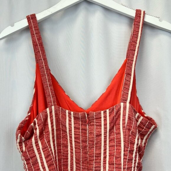 Ettitwa By Anthropologie Womens Jumpsuit Stripe Belted V Neck Sleeveless S - Picture 6 of 12
